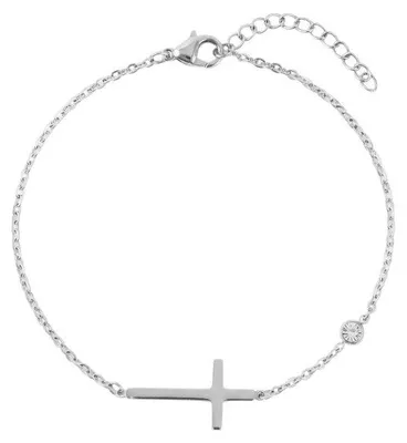 Produktbild von Zartes Stahlarmband mit Kreuz EWB260608S