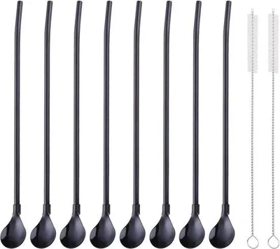 Produktbild von Metallisches 2-in-1 Reisegabel mit Schöpfer Herstellbare Gabeln Schöpfer Metallische Gabel Cocktailgabel