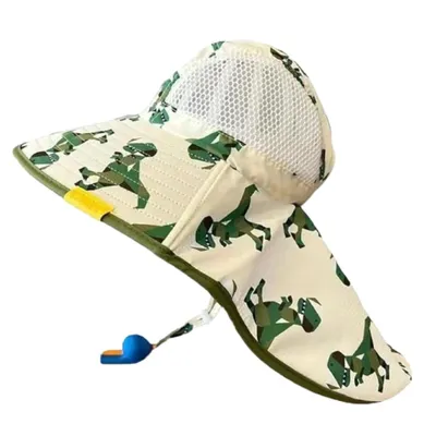 Produktbild von Kinder Sonnenhut mit UV-Schutz 50+ – Breite Krempe, süßes Urlaubsdesign, atmungsaktiv & verstellbar für Mädchen & Jungen 2–8 Jahre