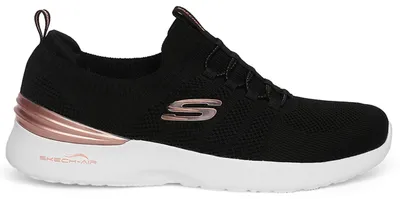 Produktbild von Skechers Skech-air Dynamight Perfect Steps-Sneaker für Damen, Schwarzer Strick, rotgoldener Rand, 39 EU