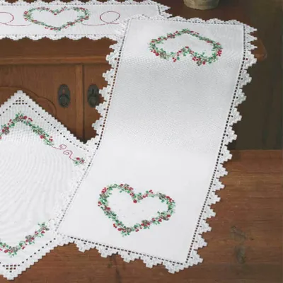 Immagine prodotto di Permin Hardanger ricamo runner da tavolo "Bacche Hardanger", schema di conteggio, 40x95cm, 75-1606