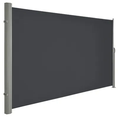 Obrázek produktu pro Šedá větruvzdorná clona 200 x 300 cm - Hliníková boční stříška s UV ochranou