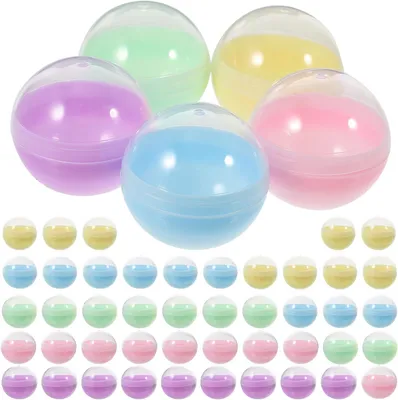 Productafbeelding van Ronde navulbare capsules - Set van 50 - Kleurrijke plastic ballen voor capsuleautomaten - 50 mm diameter