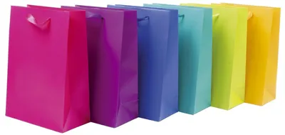 Produktbild von Geschenktragetasche uni - 20 x 28 x 9,8 cm, sortiert, 12 St.