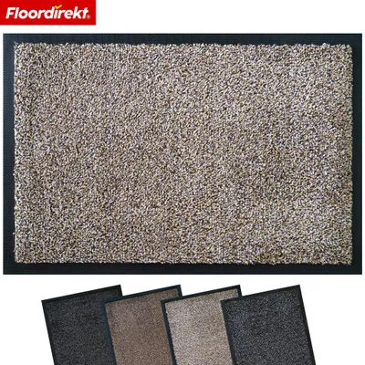 Obrázek produktu pro Podlahová rohož Karat, omyvatelná, protiskluzová, vyrobená z bavlny, béžová, rozměry 100x150 cm