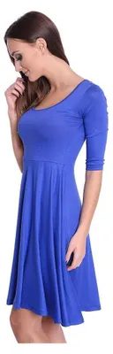 Produktbild von Damen Kleid mit U-Ausschnitt Top; Blau/XS/S 34/36