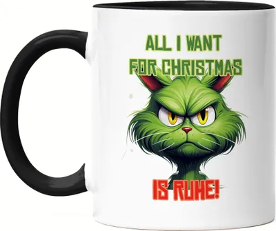 Produktbild von All I Want For Christmas Is Ruhe! Tasse Schwarz Katzenbesitzer Sarkasmus Geschenk