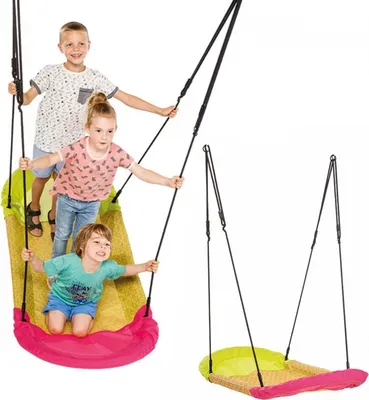 Image de WOOPIE Balançoire nid de cigogne, Grandoh, Pink Green, jusqu'à 150 kg