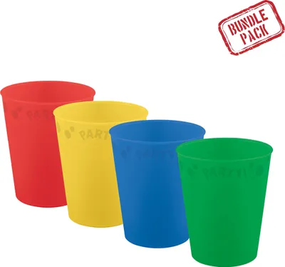 Produktbild von Mehrweg Becher 250 ml | 4 Stück Multicolor