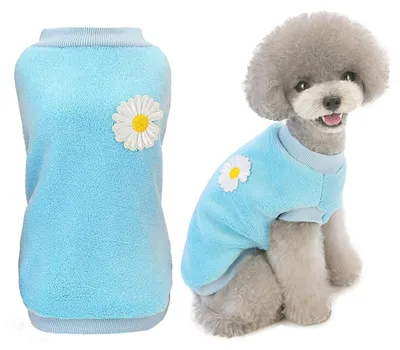 Immagine prodotto di Maglione per cani, in pile, caldo, colore blu, taglia M