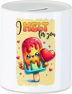 Produktbild von I Melt For You Spardose Eiscreme Herz Liebe Süßes Geschenk Romantisches Design