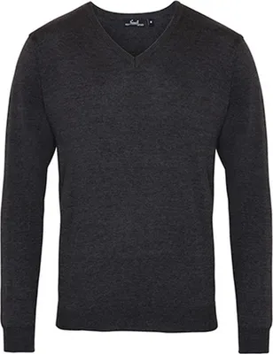 Produktbild von Premier Workwear PR694 | Herren V-Neck Knitted Sweater / ® Standard 100 - Farbe: Charcoal - Größe: S