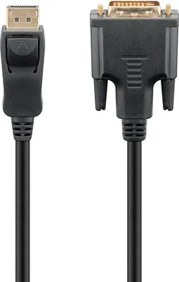 Zdjęcie produktu dla Goobay 2m kabel adapter DisplayPort/DVI-D [pozłacane styki, Displayport z mechanizmem blokującym]