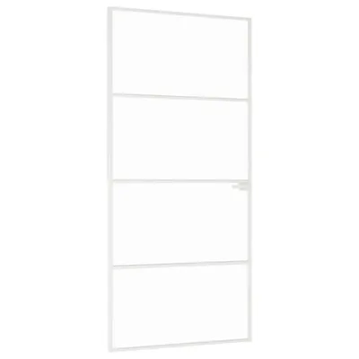 Zdjęcie produktu dla Drzwi wewnętrzne, białe, 93x201,5 cm, szkło i aluminium