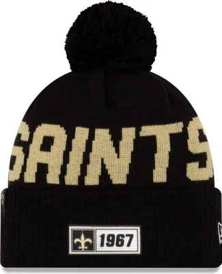Produktbild von NFL New Orleans Saints Road Sideline 2019 Bobble Wollmütze cuffed knit NewEra