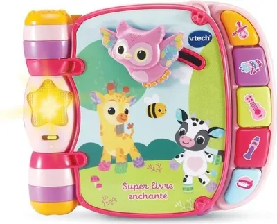 Obrázok produktu pre Interaktívna knižka VTech Baby Loulous, ružová, 6 detských pesničiek, 5 klávesov klavíra, zvukové efekty
