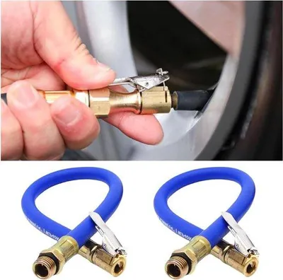 Immagine prodotto di Prolunga in plastica per valvola di sfiato aria per auto e moto - 2 adattatori per tubo flessibile da 37 cm, universale, blu.