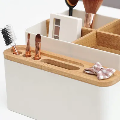 Produktbild von Schreibtisch Organizer mit 4 Fächern für Büro und Schminkzubehör