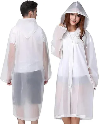 Produktbild von Wasserdichte Regenponcho 2 Stück, mit Kapuze, wiederverwendbar, ultraleicht, für Outdoor-Aktivitäten