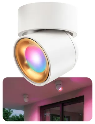 Produktbild von SSC-LUXon AYONA LED Deckenlampe weiß schwenkbar IP65 - GU10 SMART WLAN 5W RGB CCT dimmbar 230V - moderne Wohnzimmerlampe & Küchenlampe