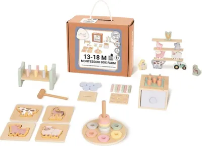 Produktbild von eliNeli Montessori-Spielzeugset für Kinder ab 1 Jahr (13–18 Monate) Bauernhof - Lernbox