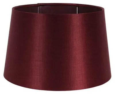Image de Abat-jour, diamètre 30 cm, forme ronde, couleur rouge, en tissu