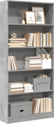 Obrázok produktu pre Maison Exclusive - Knižnica Betongrau 80x24x176 cm Drevený materiál