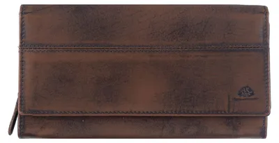 Produktbild von GREENBURRY Geldbörse Destressed Long Wallet RFID Teak Brown dunkelbraun