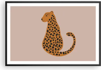 Produktbild von Gerahmtes Poster - Schwarzer Rahmen - Panther Grafik Leopard - 91,5x61 cm - Wand Bild - Wanddeko - Wandbilder - Kunstposter - Wandposter - Bilderrahmen - Bilder - Kunstdruck - P2BAA91x61-4893