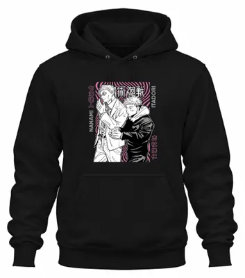 Productafbeelding van Jujutsu Kaisen, Nanami Itadori, Anime, Esthetiek, Cadeau, Manga, Retro, Uni, Hoodie, Zwart, Maat S