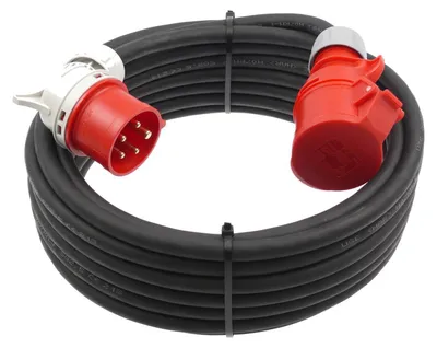 Produktbild von CEE Verlängerung mit Winkelstecker 16A 5G1,5 / 5G2,5 H07RN-F 5-50m, Querschnitt:5x2.5mm², Länge:30m