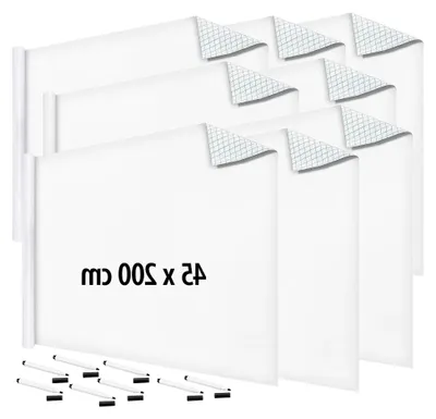 Produktbild von Tafelfolien: 8er-Set Whiteboard-Folien für Marker auf Wasserbasis, 45 x 200cm (Whiteboard-Folien für Küche, Klebefolie)