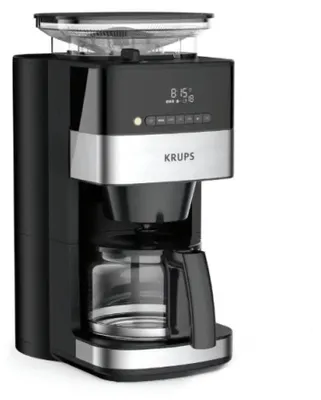 Zdjęcie produktu dla Krups Aroma Partner KM8328, Przelewowy ekspres do kawy, 1,25 l, Ziarna kawy, Kawa mielona, Wbudowany młynek, 1000 W, Czarny