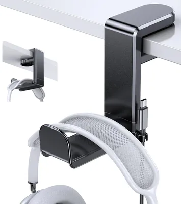 Produktbild von Kopfhörer Ständer, Headset Halterung für Gaming Tisch, 360° Drehbar Kopfhörer Ständer Tisch Kopfhörerhalter Einstellbar mit Rutschfestem Silikon
