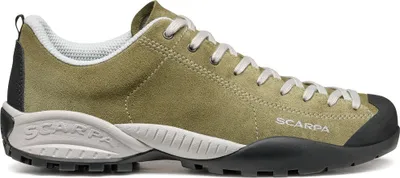 Damen-Lifestyle-Schuhe "Mojito" von Scarpa in olivgrün mit grauen Schnürsenkeln und schwarzer Sohle.