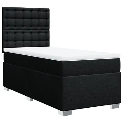 Produktbild von Boxspringbett mit Matratze Schwarz 100x200 cm Stoff