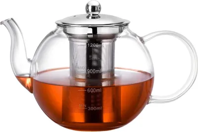 Produktbild von Glas Teekanne 1200 ml mit Sieb | Hitzebeständiges und langlebiges Borosilikatglas