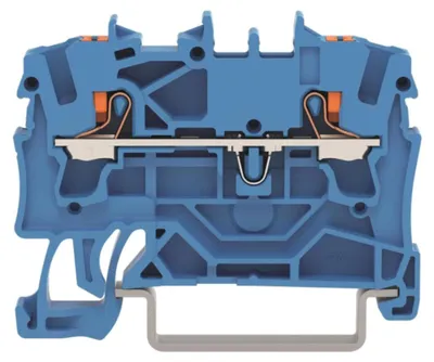 Produktbild von WAGO 2-Leiter-Durchgangsklemme 2202-1204 2,5mm² blau mit Drücker
