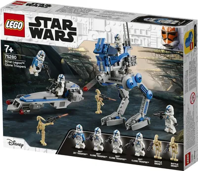 Produktbild von LEGO 75280 Star Wars Clone Troopers der 501. Legion, Bauset mit Kampfdroiden und AT-RT Walker