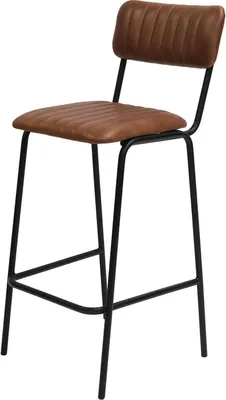 Produktbild von Barhocker Diner mit gestepptem Leder - Braun