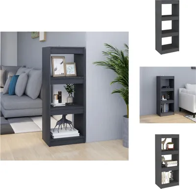 Produktbild von vidaXL Bücherregal/Raumteiler Grau 40x30x103,5 cm Massivholz Kiefer -  Bücherregale & Bücherschränke