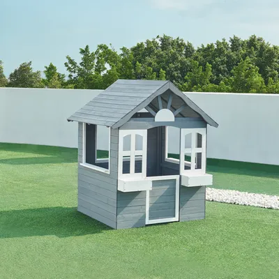 Produktbild von Kinderspielhaus 'Vesa' outdoor 138 x 120 x 102 cm Tannenholz Grau