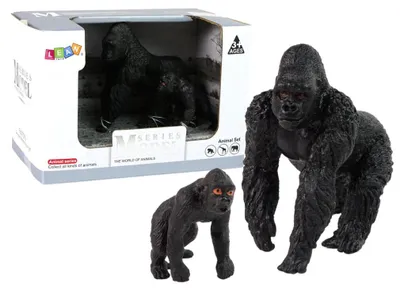 Obrázek produktu pro Sada 2 Figurek Goryle Gorila s mladým Zvířátkem S