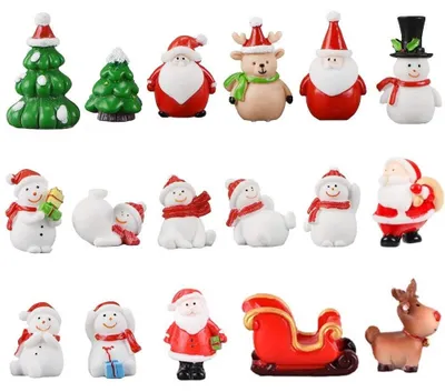 Produktbild von Elzusha – Set mit 17 Miniatur-Weihnachtsdekorationen für festliche Dekoration