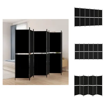 Immagine prodotto di vidaXL schermo pieghevole 6 pezzi nero 300x180 cm tessuto - divisorio per ambienti