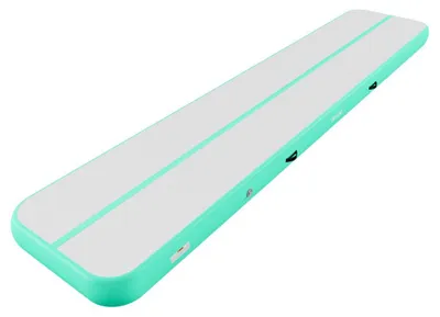 Image de Tapis de yoga gonflable, dimensions 500 x 100 x 20 cm, couleur vert menthe - Pompe à air électrique de 600 W