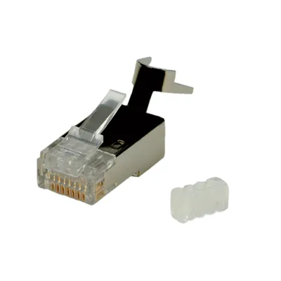 Zdjęcie produktu dla ROLINE Cat.6 Modular Plug, shielded, for Solid Wire 10 pcs., Przezroczysty