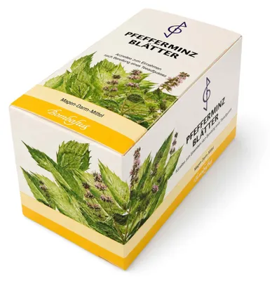Imagen del producto de Bombastus, hojas de menta, infusión medicinal, para problemas digestivos, 20 bolsitas filtro