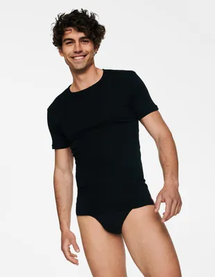 Productafbeelding van Henderson heren T-shirt - katoenen T-shirt, maat XXL - klassieke herenkleding, zwart - comfortabele ondergoed
