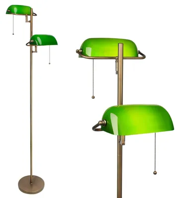 Obrázek produktu pro Zelená vintage stojací lampa se spínačem pro ložnici a kancelář